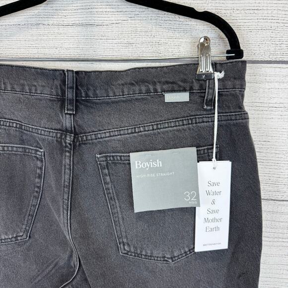 Boyish Women's The Tommy High Rise Authentic Rigid Straight Leg Jeans Size 32 - Picture 8 of 11